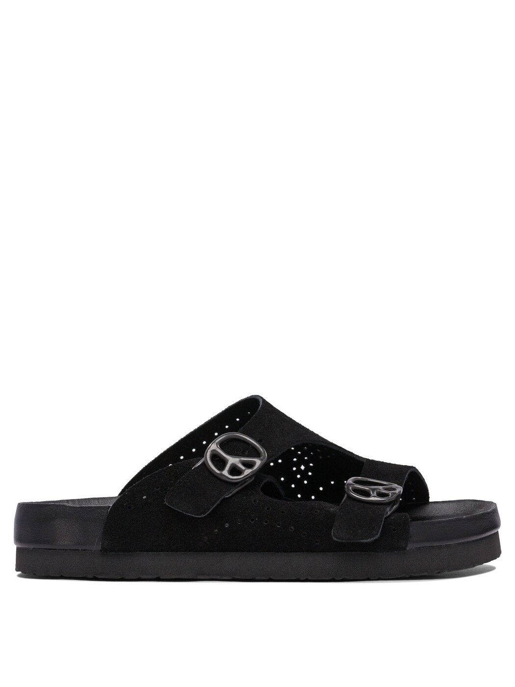 ニードルス NEEDLES フラットシューズ サンダル メンズ ブラック Flat Shoes "Peace" sandals QV077B-B..