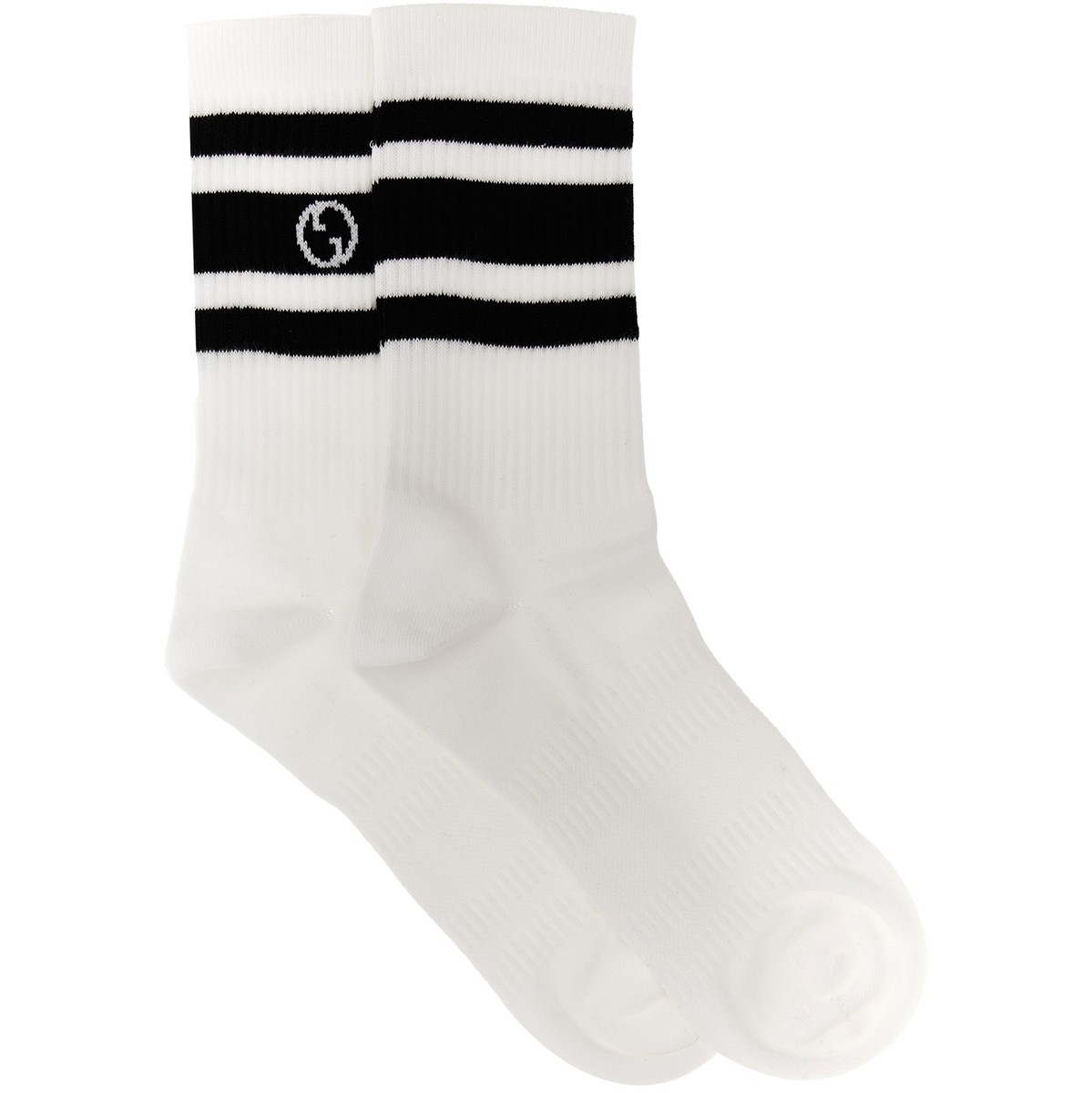 【本日5の付く日ポイント4倍!】 GUCCI グッチ ホワイト White/Black Nastro Web logo socks ソックス メンズ 秋冬2023 7507054GADU1060 【関税・送料無料】【ラッピング無料】 ju