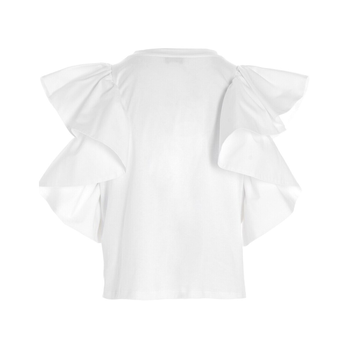 ALEXANDER MCQUEEN/アレキサンダー マックイーン White Gathered cotton top レディース 春夏2021 646792QLAAA9000 ju