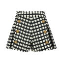 【楽天スーパーSALE!!100000円以上4000円OFFクーポン対象】 BALMAIN バルマン ホワイト White/Black Tweed shorts ショーツ レディース 秋冬2023 BF1PA314WB93GFE 【関税・送料無料】【ラッピング無料】 ju