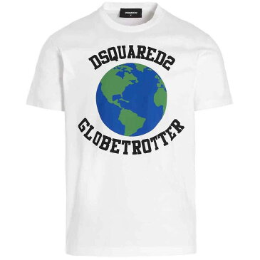 DSQUARED2 ディースクエアード White 'Globetrotter’ T-shirt Tシャツ メンズ 秋冬2022 S74GD1030S23009100 【関税・送料無料】【ラッピング無料】 ju