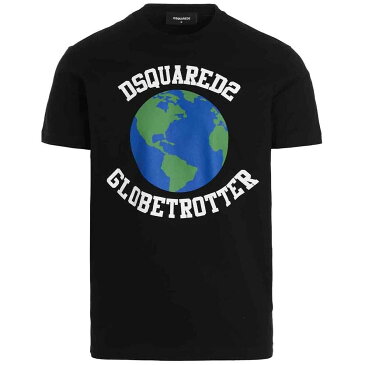 DSQUARED2 ディースクエアード Black 'Globetrotter’ T-shirt Tシャツ メンズ 秋冬2022 S74GD1030S23009900 【関税・送料無料】【ラッピング無料】 ju
