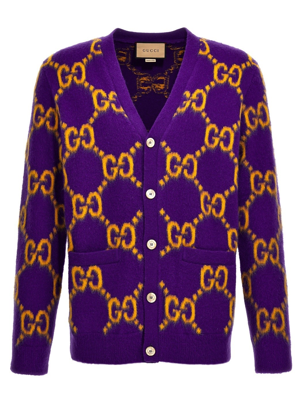 GUCCI グッチ パープル Purple Logo cardigan ニットウェア メンズ 春夏2024 764738XKDPB5673 【関税・送料無料】【ラッピング無料】 ju