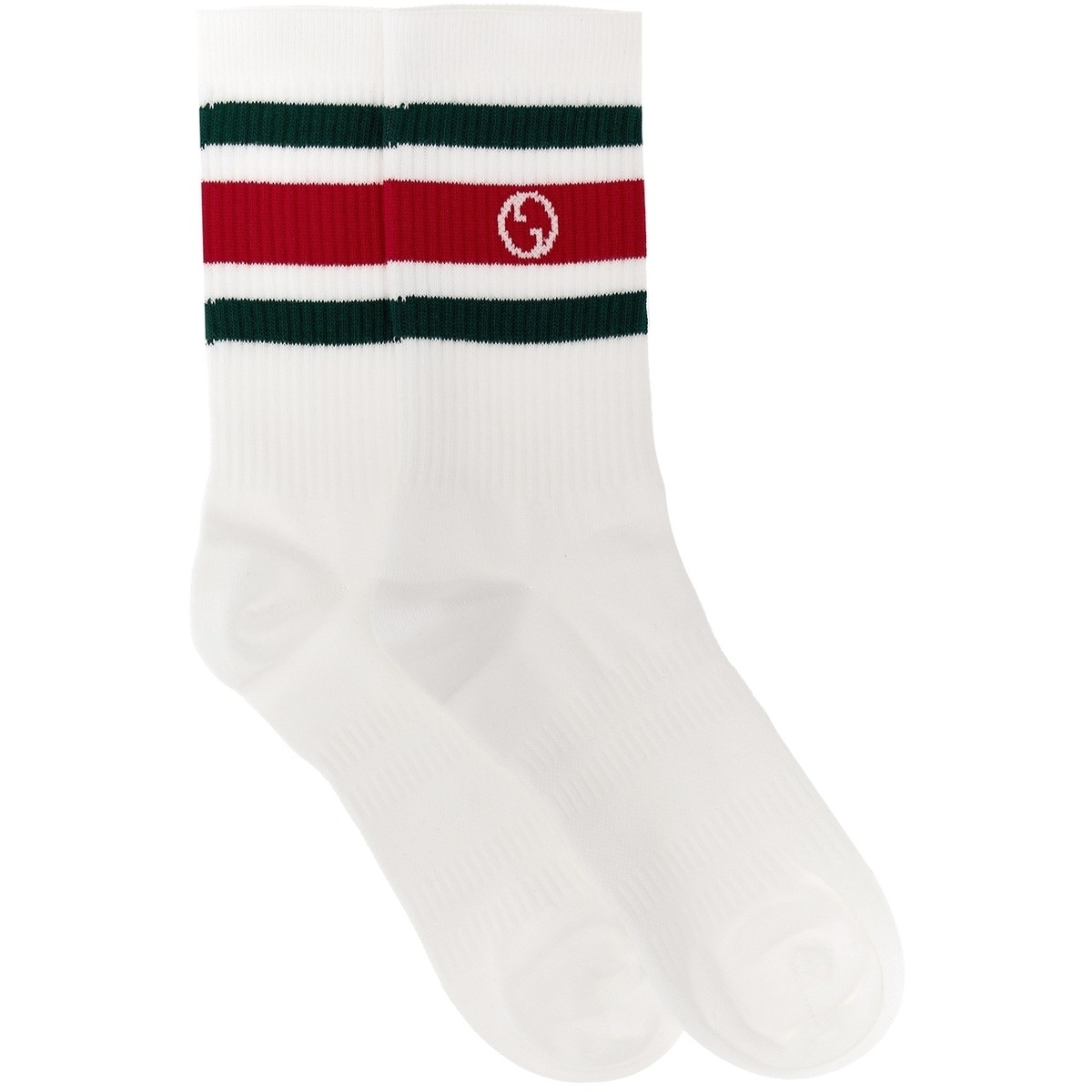 【本日5の付く日ポイント4倍!】 GUCCI グッチ ホワイト White Nastro Web logo socks ソックス メンズ 秋冬2023 7507054GADU6566 【関税・送料無料】【ラッピング無料】 ju