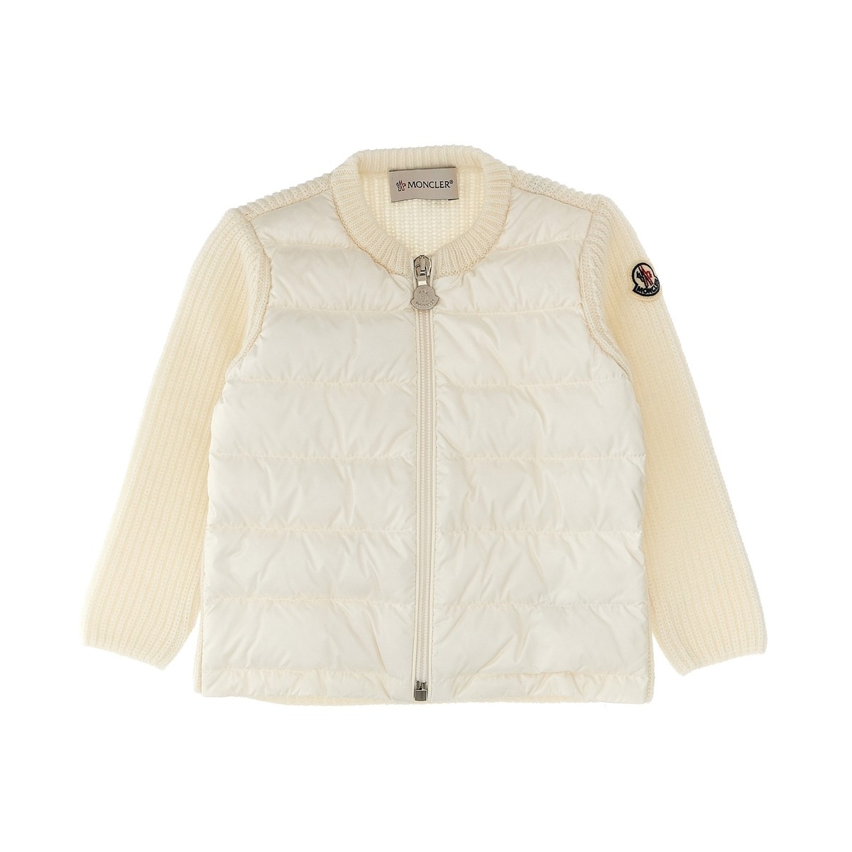 MONCLER ENFANT 󥯥졼 ե ۥ磻 White Bimaterial cardigan ǥ ٥ӡ륺 2023 9B00005M1241P00 ڴǡ̵ۡڥåԥ̵ ju