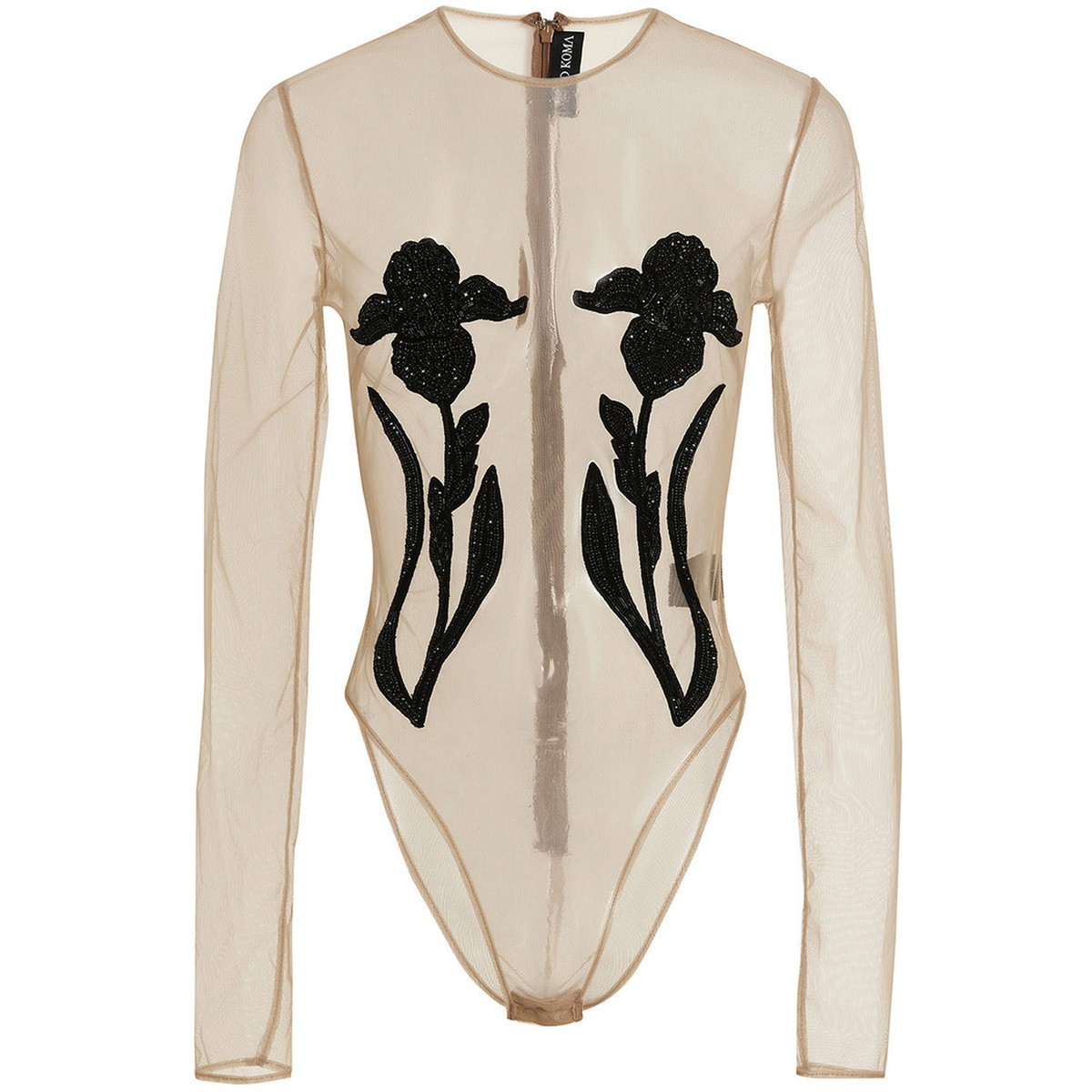 DAVID KOMA ベージュ Beige Bead embroidery bodysuit mesh アンダーウェア レディース 春夏2023 RE23DK27BSNUDE 【関税・送料無料】【ラッピング無料】 ju