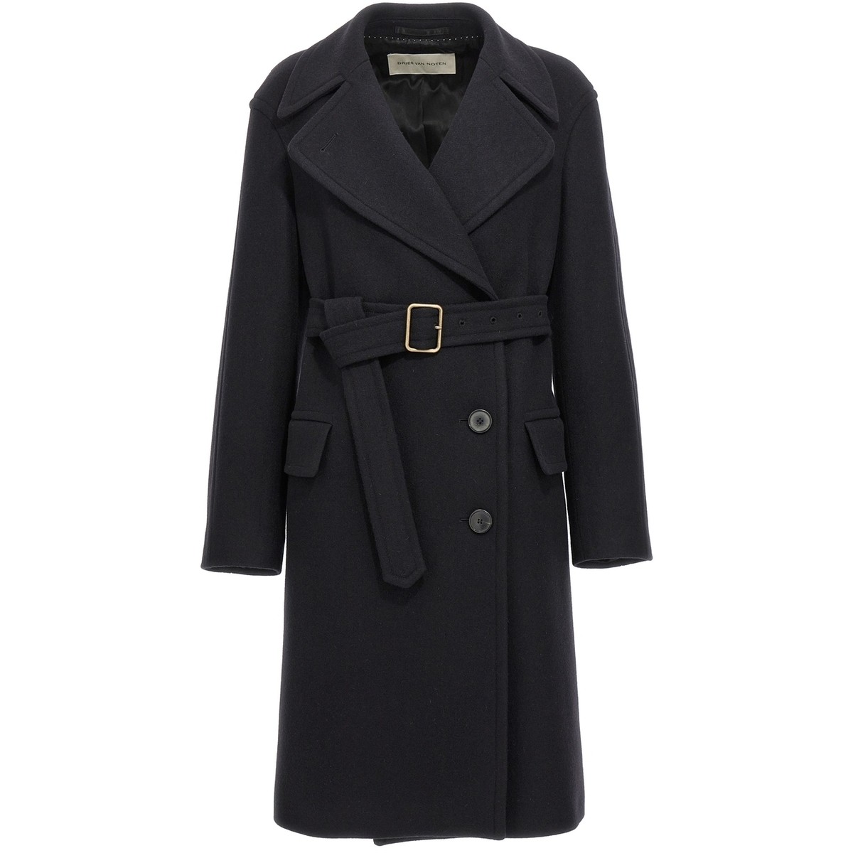 【土日限定クーポン配布中！】 DRIES VAN NOTEN ドリス ヴァン ノッテン ブラック Black 'Rondas' coat コート レディース 秋冬2023 2320102257255900 【関税・送料無料】【ラッピング無料】 ju