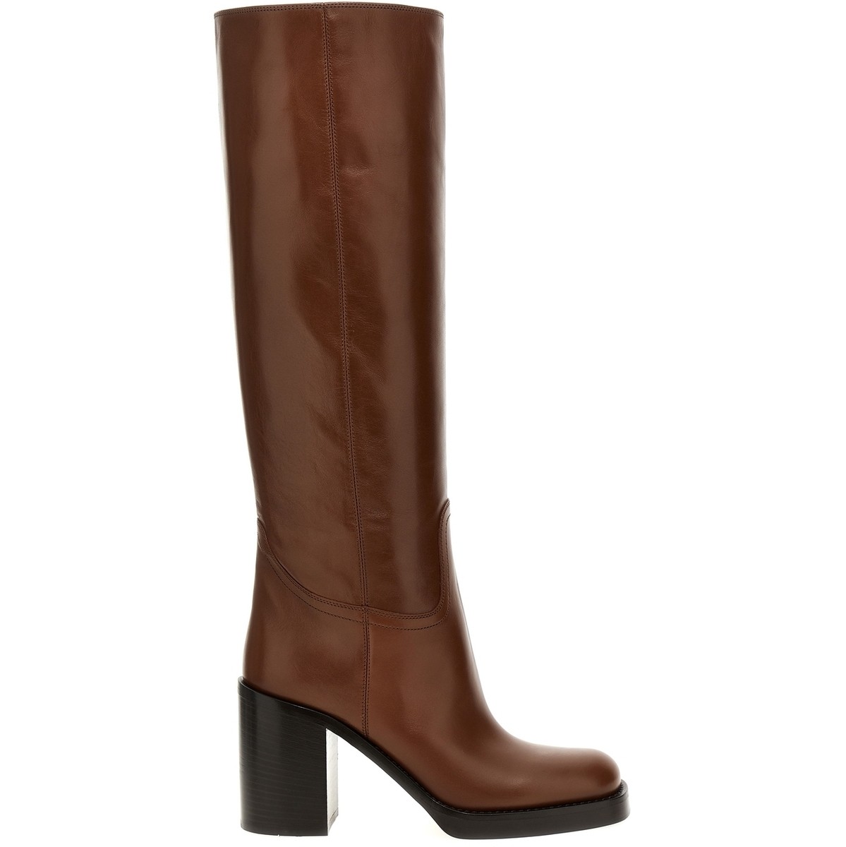 PRADA プラダ ブラウン Brown Leather high boots ブーツ レディース 秋冬2023 1W281NF090070F0046 【関税・送料無料】【ラッピング無料】 ju