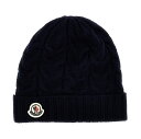 MONCLER モンクレール ブルー Blue Logo beanie 帽子 ボーイズ 秋冬2023 3B0002504S02778 【関税・送料無料】【ラッピング無料】 ju