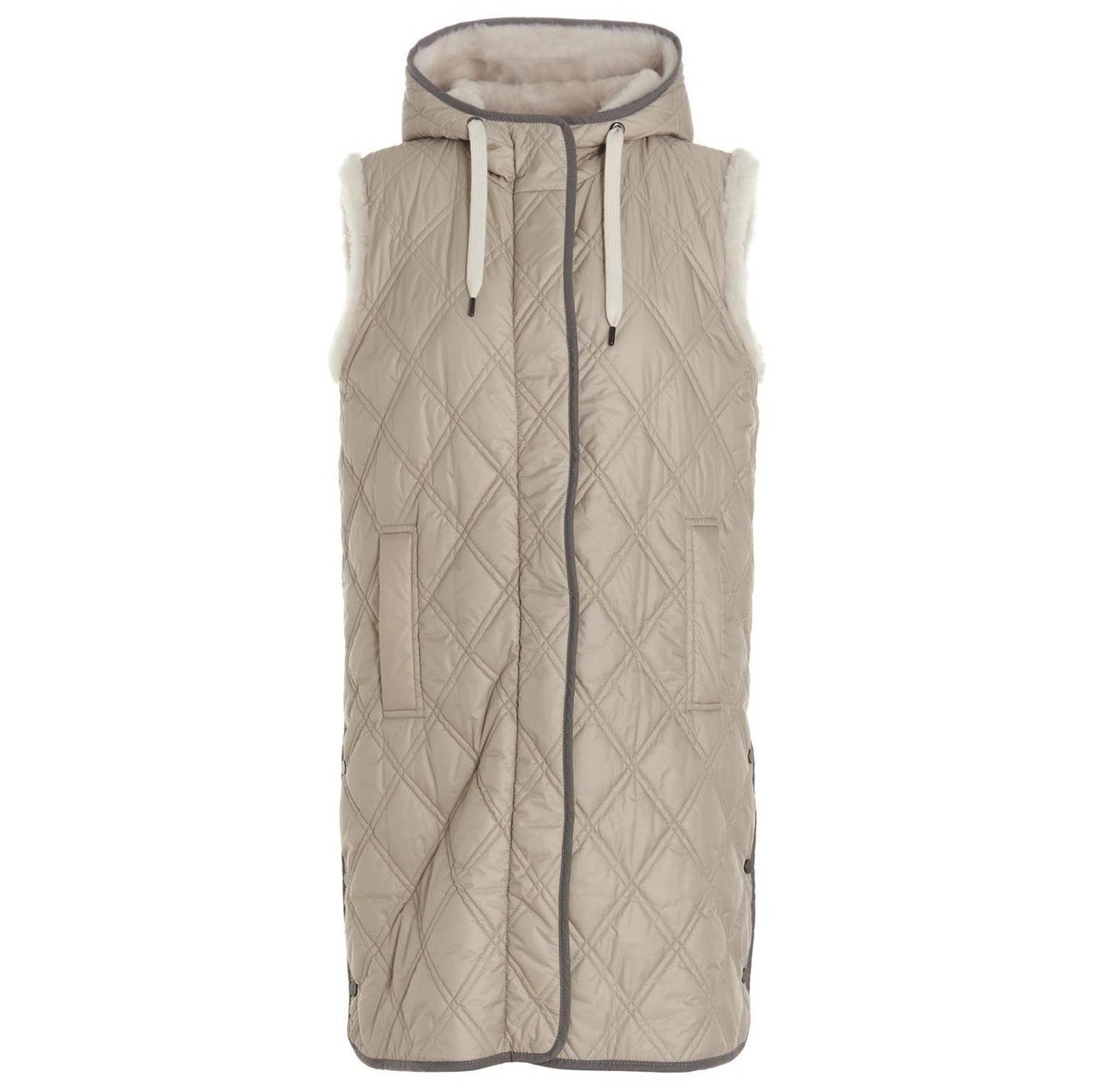 BRUNELLO CUCINELLI ブルネロクチネリ Beige Reversible long sleeveless jacket. トップス レディース 秋冬2022 MH5049458C7958 【関税・送料無料】【ラッピング無料】 ju