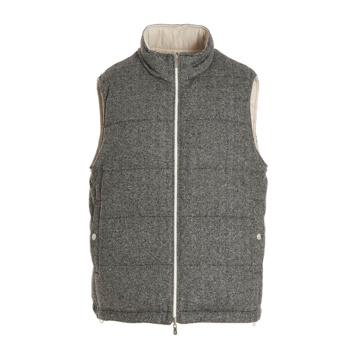 BRUNELLO CUCINELLI ブルネロ クチネリ Gray Reversible wool and nylon sleeveless jacket ベスト メンズ 秋冬2022 MQ4231875CCG24 【関税・送料無料】【ラッピング無料】 ju