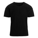 HOMME PLISSE' ISSEY MIYAKE Tシャツ メンズ ブラック T-shirts Pleated T-shirt HP38JK42015 Black 関税 送料無料 ラッピング無料 2023AW ju