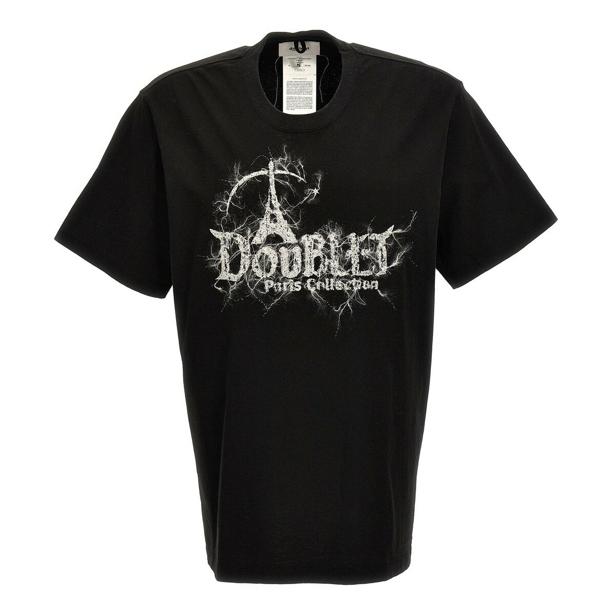 DOUBLET ダブレット ブラック Black Logo embroidery T-shirt Tシャツ メンズ 秋冬2023 23AW44CS288BLACK 【関税 送料無料】【ラッピング無料】 ju