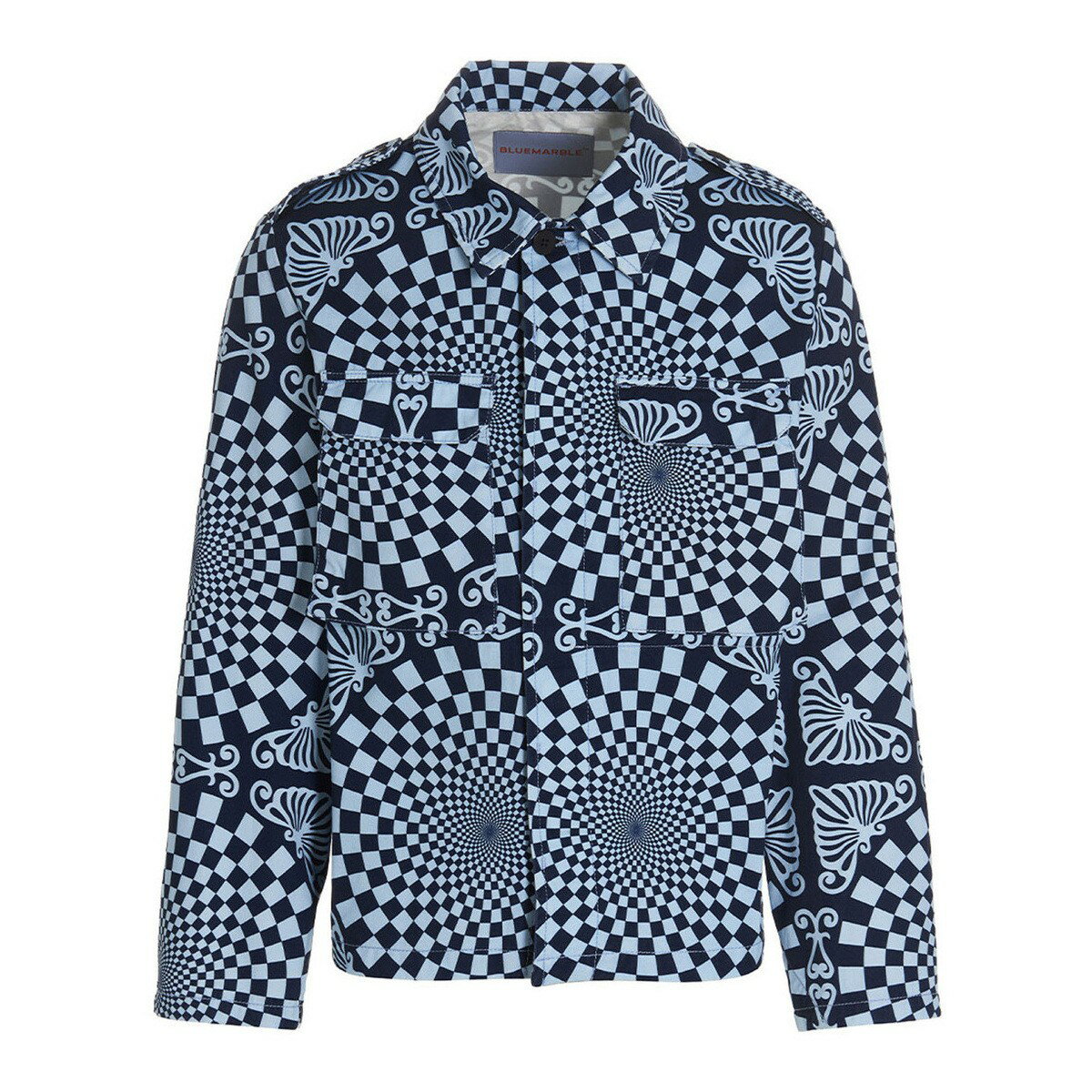 【土日限定クーポン配布中！】 BLUEMARBLE ブルーマーブル ブルー Blue 'Folk Checkerboard' jacket コート メンズ 春夏2023 JA47TW20A23BLU 【関税・送料無料】【ラッピング無料】 ju