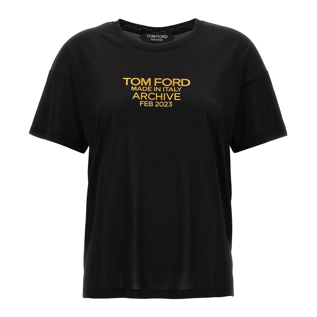 TOM FORD ȥ ե ֥å Black Logo print T-shirt T ǥ 2023 TSJ560FAX835XLBGO ڴǡ̵ۡڥåԥ̵ ju