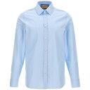 グッチ GUCCI グッチ ブルー Light Blue Logo embroidery shirt シャツ メンズ 秋冬2023 756547ZAODH4724 【関税・送料無料】【ラッピング無料】 ju