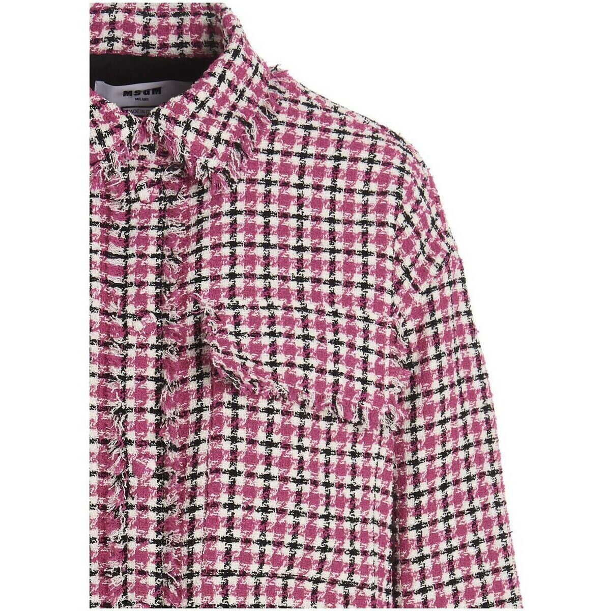 【楽天スーパーSALE対象商品】【2000円OFF!!】 MSGM エムエスジーエム Fuchsia Tweed overshirt シャツ レディース 春夏2022 3241MDE1722711214 ju