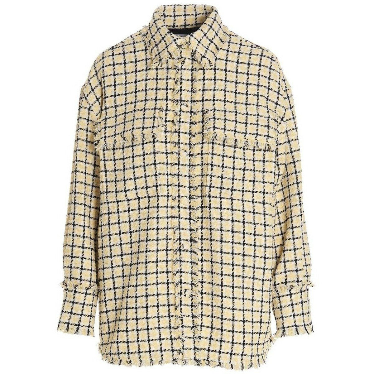 【楽天スーパーSALE対象商品】【2000円OFF!!】 MSGM エムエスジーエム Yellow Tweed overshirt シャツ レディース 春夏2022 3241MDE1722711206 ju