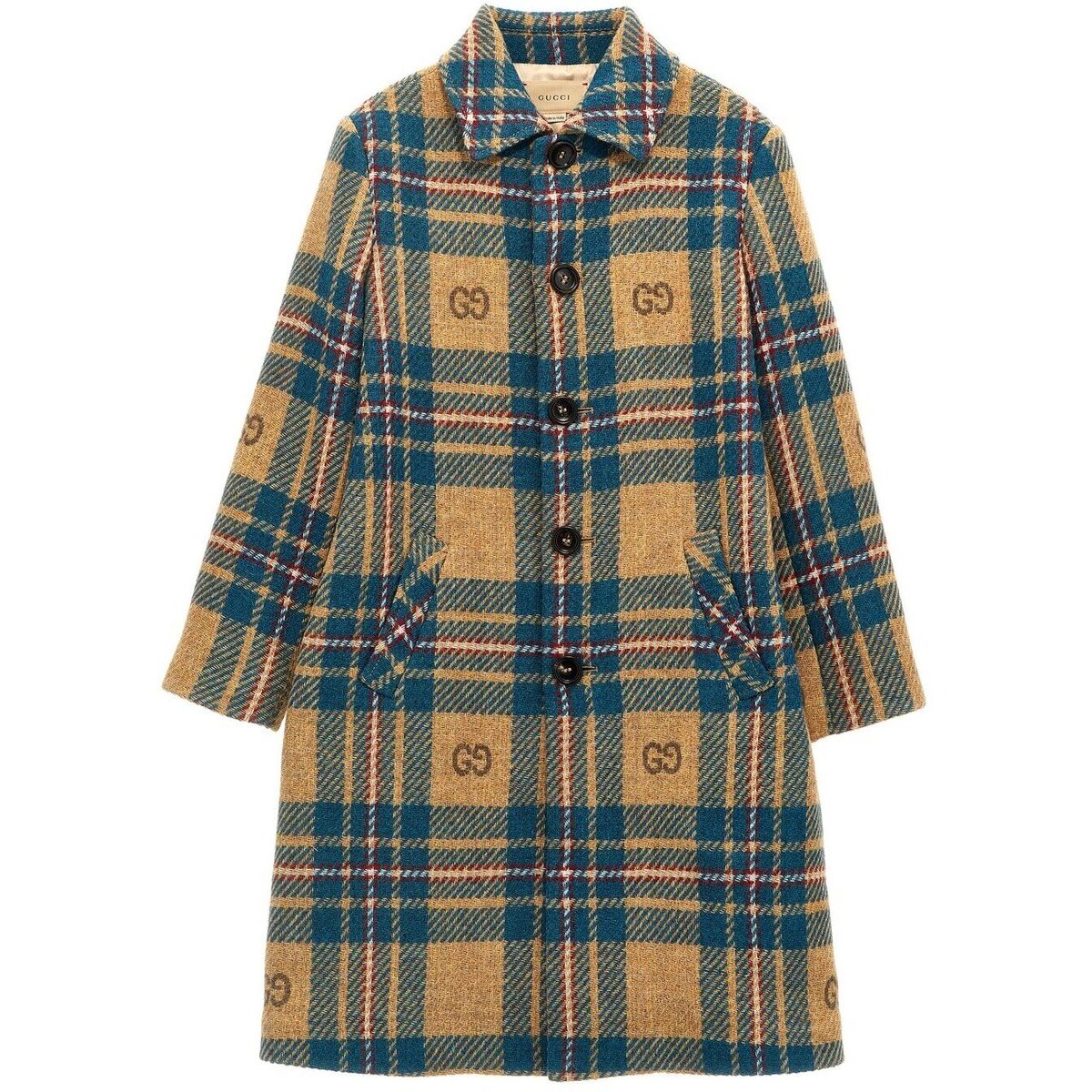 GUCCI グッチ マルチカラー Multicolor Tartan coat コート ボーイズ 秋冬2023 746904XWAX14583 【関税..