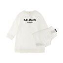 BALMAIN バルマン ホワイト White Logo print dress + briefs ワンピース ベビーガールズ 秋冬2023 BT1000Z0001100AG 【関税・送料無料】【ラッピング無料】 ju