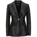 ベルサーチェ ライダースジャケット レディース 【本日5の付く日ポイント4倍!!】 VERSACE ヴェルサーチ ブラック Black Single-breasted leather blazer ジャケット レディース 秋冬2023 10114131A083471B000 【関税・送料無料】【ラッピング無料】 ju