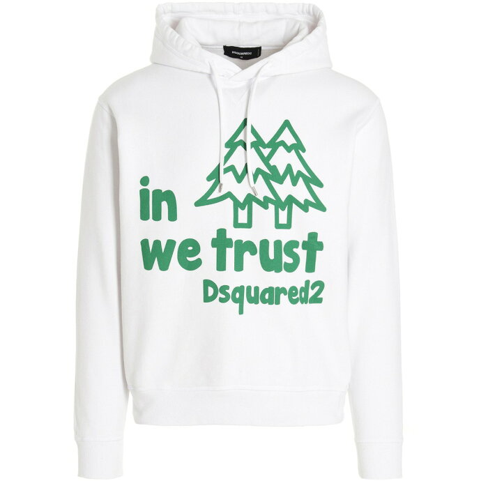 DSQUARED2 ディースクエアード White 'In Pine We Trust’ hoodie トレーナー メンズ 秋冬2022 S71GU0552S25030100 【関税・送料無料】【ラッピング無料】 ju