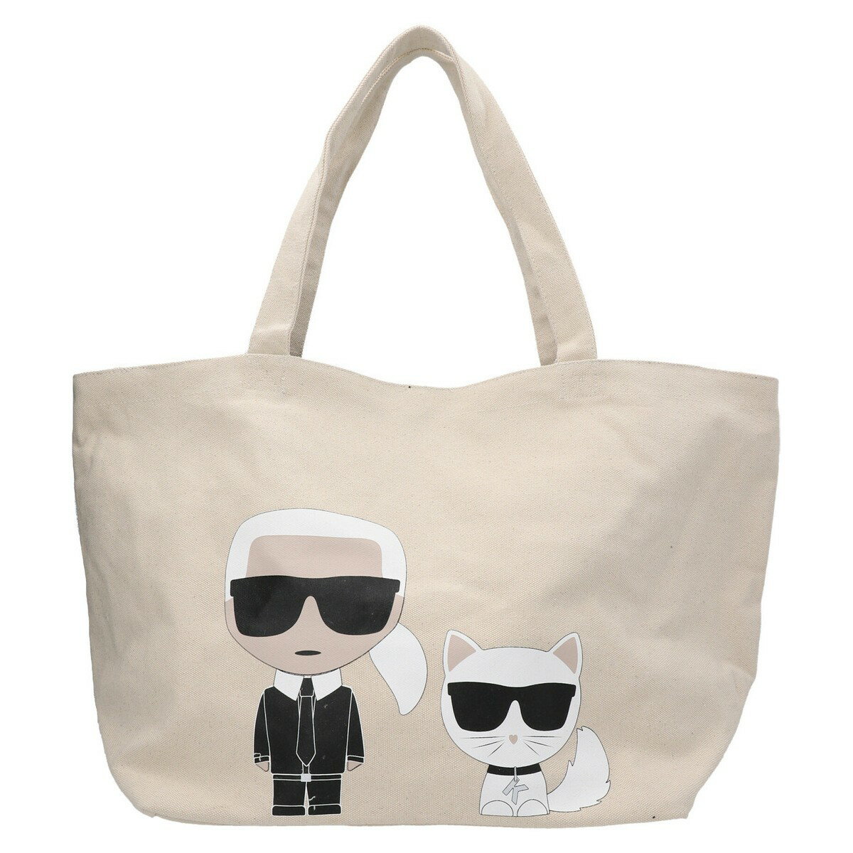 KARL LAGERFELD カール ラガーフェルド Beige 'K/Ikonik Karl & Choupette' shopping bag トートバッグ レディース 秋冬2022 205W309571106 【関税・送料無料】【ラッピング無料】 ju