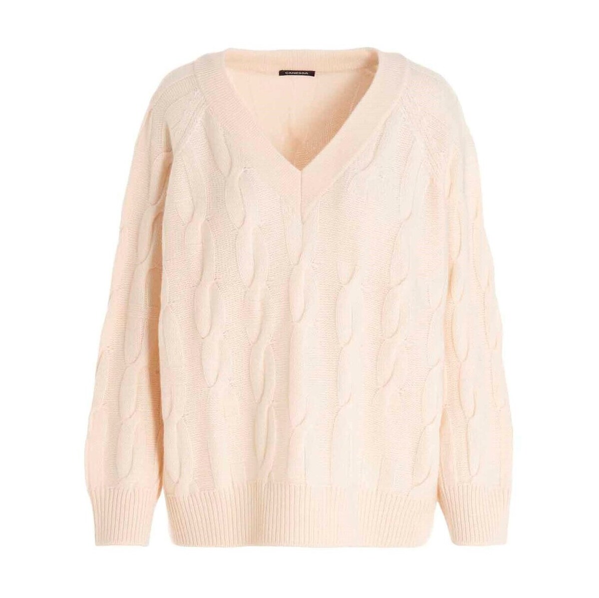 CANESSA Pink Braided cashmere sweater レディース 秋冬2021 EWKV003FK0001004 ju