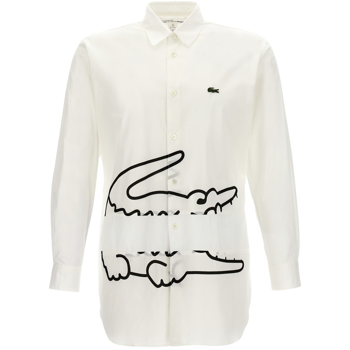 ラコステ COMME DES GARCONS コム デ ギャルソン ホワイト White/Black Comme Des Garcons shirt x Lacoste shirt シャツ メンズ 秋冬2023 FLB013W231 【関税・送料無料】【ラッピング無料】 ju