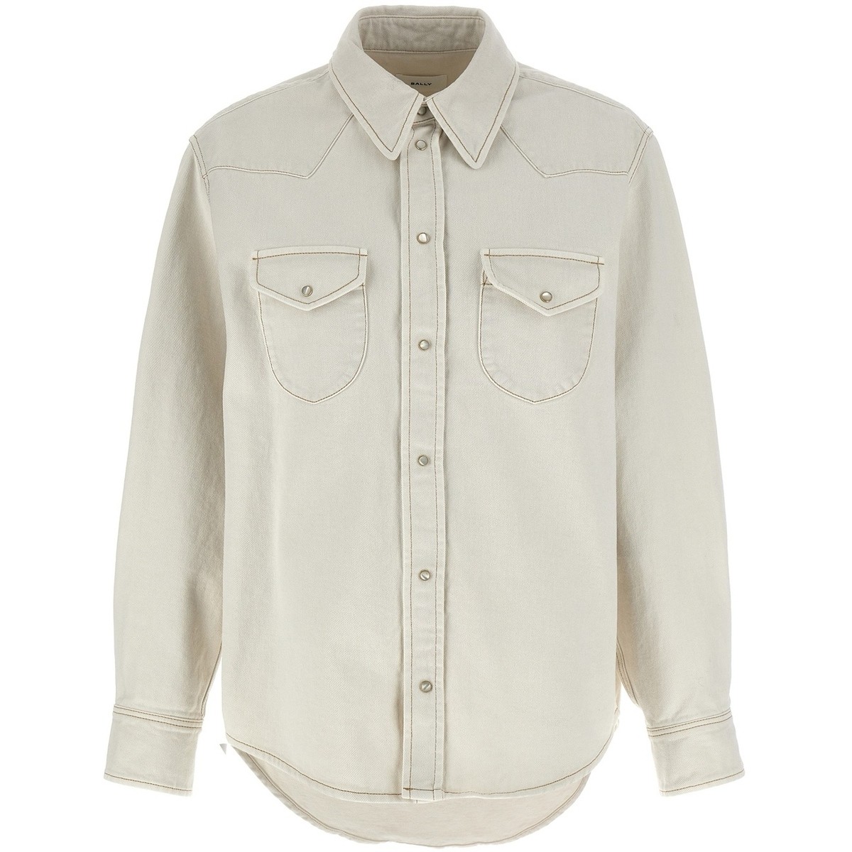 BALLY バリー ホワイト White Denim shirt シャツ レディース 秋冬2023 MSH013CO244U103 【関税・送料無料】【ラッピング無料】 ju