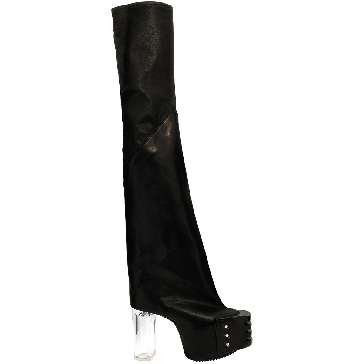 【土日限定クーポン配布中！】 RICK OWENS リック オウエンス ブラック Black 'Flared Platforms' boots ブーツ レディース 秋冬2023 RO02C1824LSGEG090 【関税・送料無料】【ラッピング無料】 ju