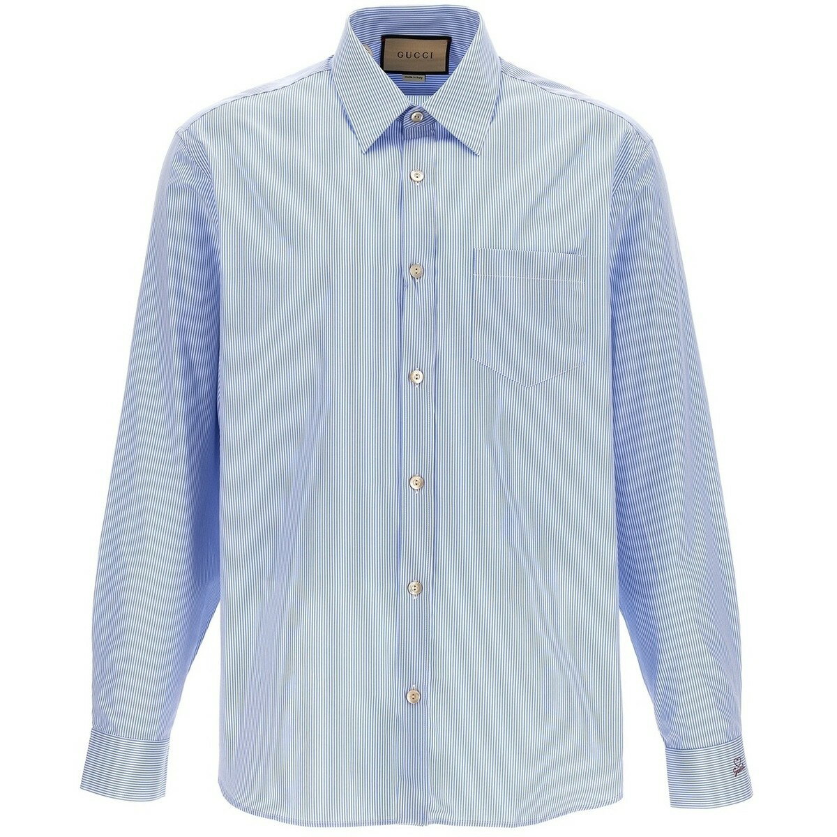 グッチ 【本日5の付く日ポイント4倍!】 GUCCI グッチ ブルー Light Blue Striped shirt シャツ メンズ 秋冬2023 751065ZANYM9716 【関税・送料無料】【ラッピング無料】 ju