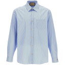 グッチ GUCCI グッチ ブルー Light Blue Striped shirt シャツ メンズ 秋冬2023 751065ZANYM9716 【関税・送料無料】【ラッピング無料】 ju