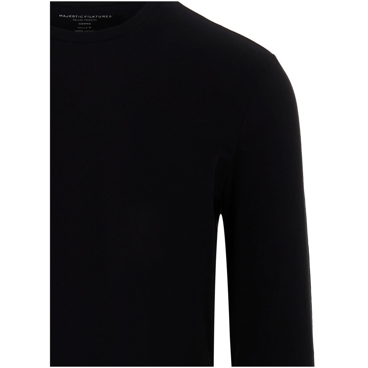 低価日本製 MAJESTIC Black Basic cotton T-shirt Tシャツ メンズ 秋冬2021 HTS023M537002 ju：BRANDSHOP・クラージュ店 FILATURES マジェスティック フィラチュール 新作最安値