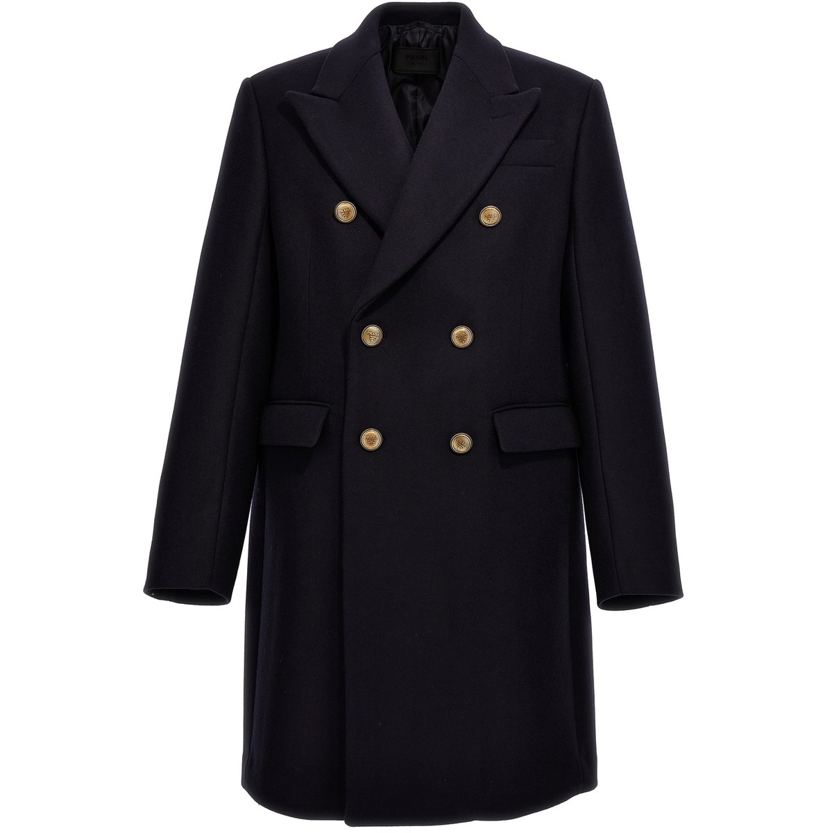 PRADA プラダ ブルー Blue Double-breasted coat コート メンズ 秋冬2023 SGC39412U5F0008 【関税・送料無料】【ラッピング無料】 ju