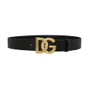 Ｄ＆Ｇ ベルト（メンズ） 【15,000円以上1,000円OFF!!】 DOLCE&GABBANA ドルチェ&ガッバーナ ブラック Black Logo buckle belt ベルト メンズ 春夏2023 BC4646AX6228E831 【関税・送料無料】【ラッピング無料】 ju