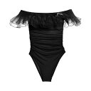 GIAMBATTISTA VALLI ジャンバティスタ ヴァリ ブラック Black One-piece off-the-shoulder ruffles swimsuit スイムウェア レディース 春夏2023 23CPRVABDB2605LYC9999 【関税・送料無料】【ラッピング無料】 ju