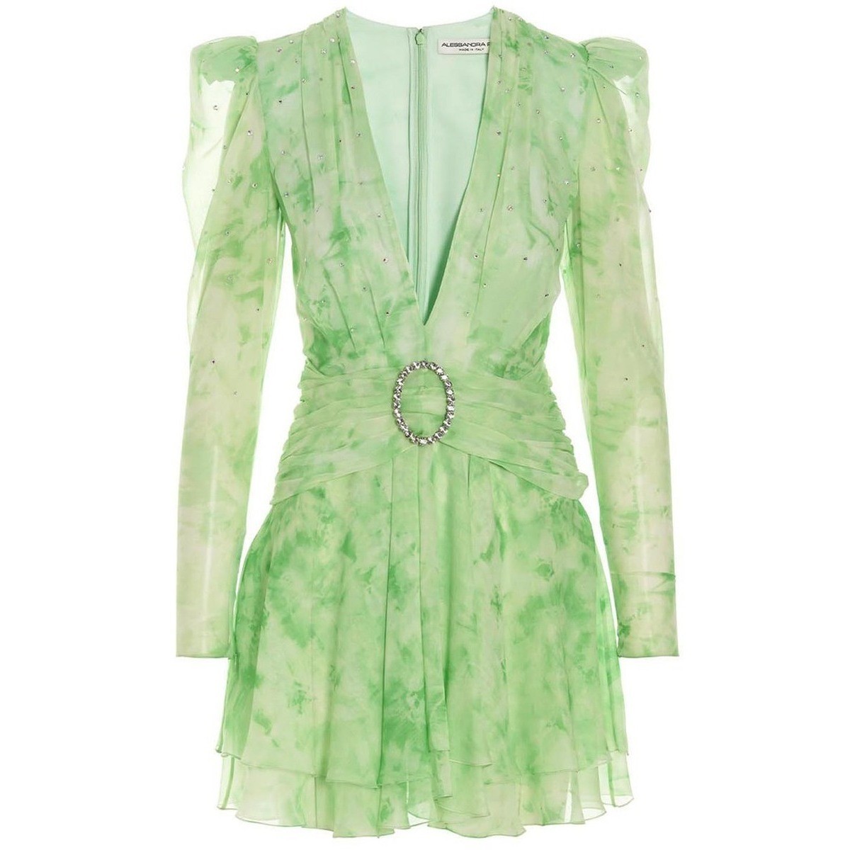 ALESSANDRA RICH アレッサンドラ リッチ グリーン Green Tie-dye silk dress ドレス レディース 春夏2023 FAB3151F37811850 【関税 送料無料】【ラッピング無料】 ju