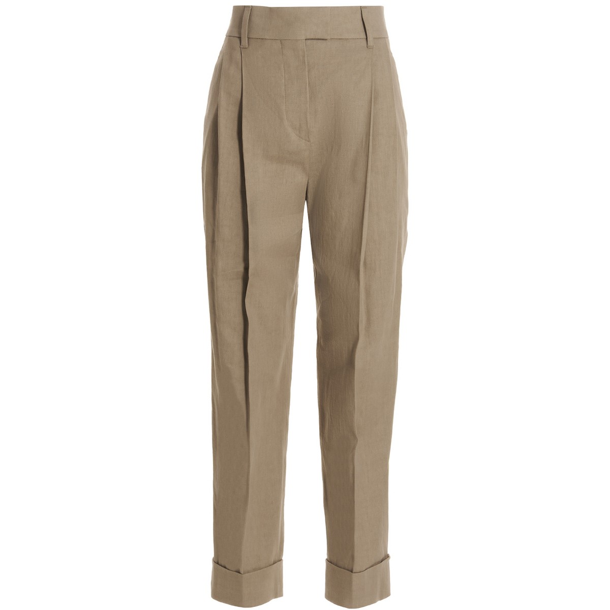 【土日限定クーポン配布中！】 BRUNELLO CUCINELLI ブルネロクチネリ ベージュ Beige Linen blend trousers パンツ レディース 春夏2023 MF591P8254C8695 【関税 送料無料】【ラッピング無料】 ju