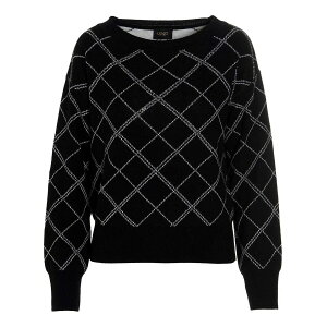 LIU JO リュー ジョー White/Black All over check sweater ニットウェア レディース 秋冬2021 CF1299MA76LU9780 【関税・送料無料】【ラッピング無料】 ju