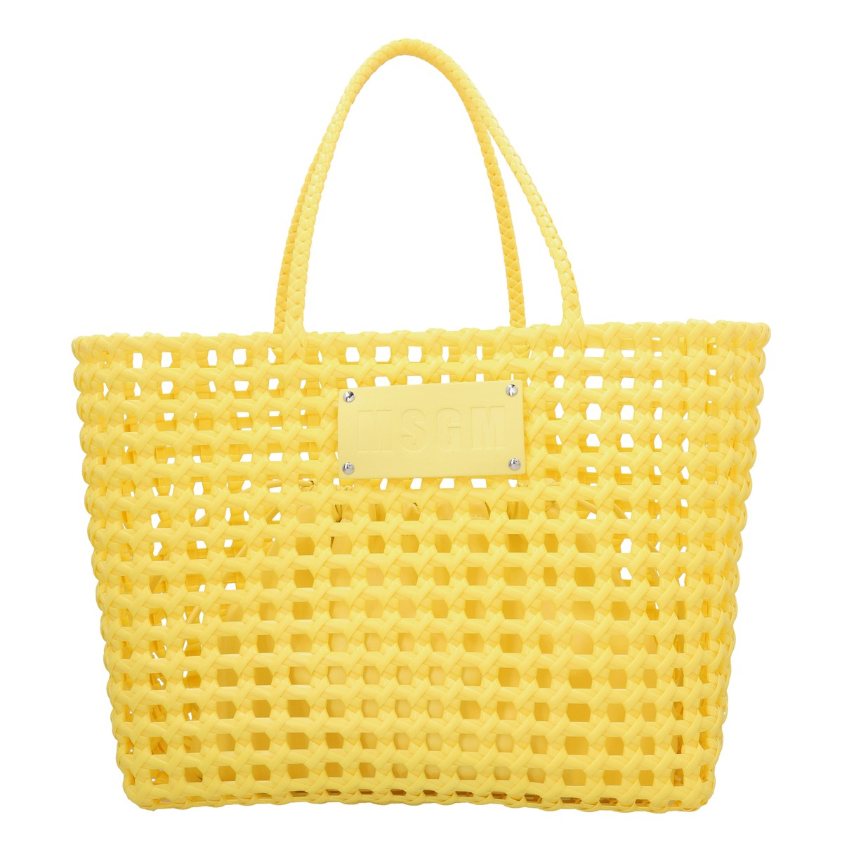 MSGM エムエスジーエム Yellow Logo weaved shopping bag トートバッグ レディース 春夏2023 3441MDZ4863206 【関税・送料無料】【ラッピング無料】 juのサムネイル