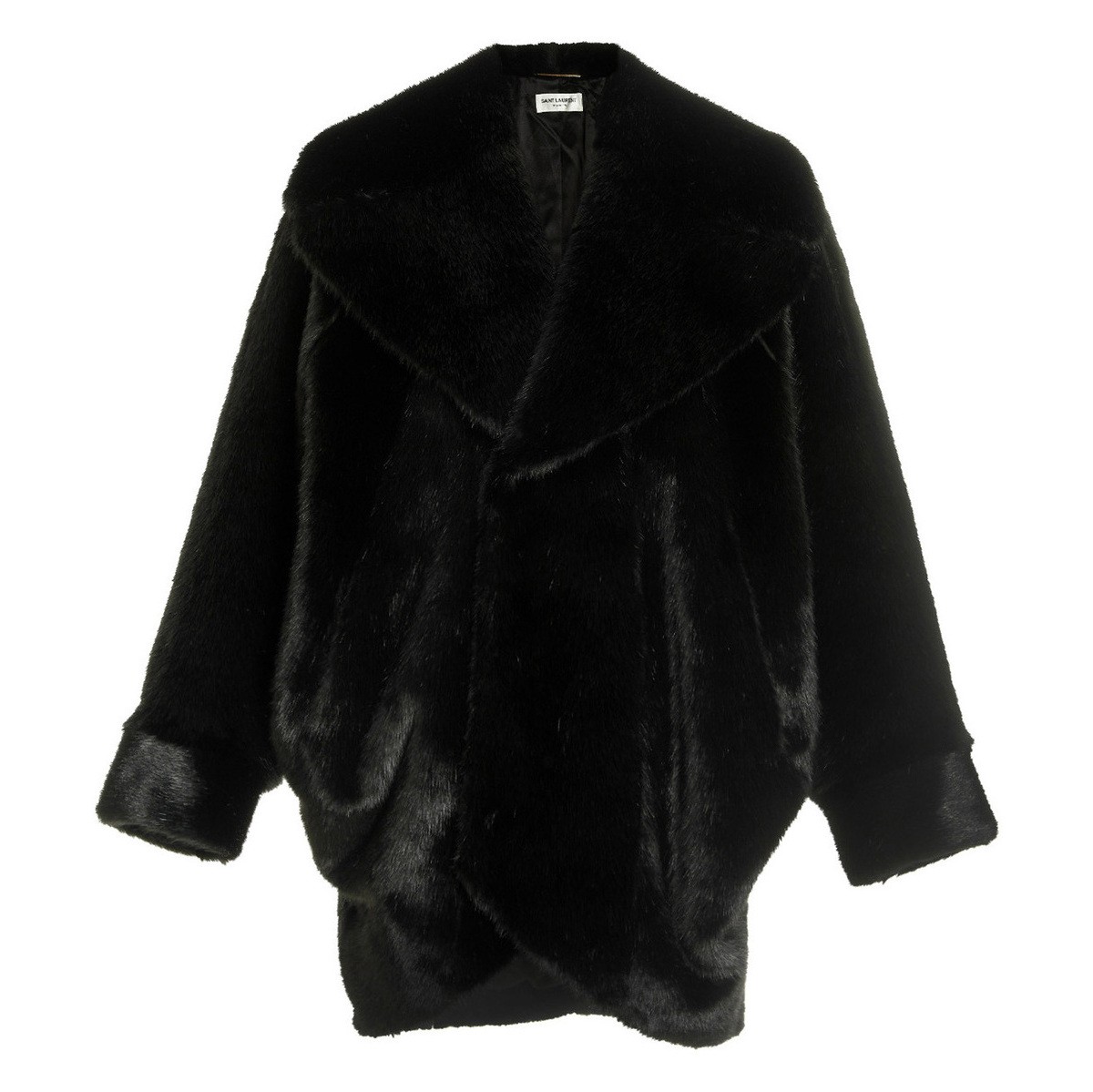 SAINT LAURENT PARIS   ֥å Black Oversize faux fur coat 㥱å ǥ 2022 720754Y7E851000 ڴǡ̵ۡڥåԥ̵ ju