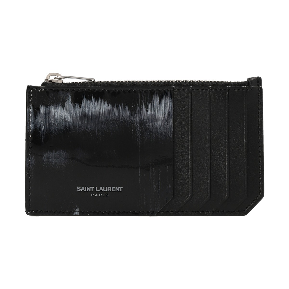 SAINT LAURENT PARIS イヴ サンローラン ブラック Black 'Fragment Saint Laurent Paris' card holder 財布 メンズ 春夏2023 609362AABKC1078 【関税・送料無料】【ラッピング無料】 ju