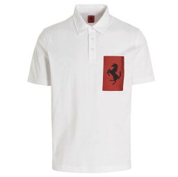 【0の付く日ポイント4倍】 FERRARI フェラーリ ホワイト White 'Label Pocket' polo shirt トップス メンズ 春夏2023 4782113 【関税・送料無料】【ラッピング無料】 ju