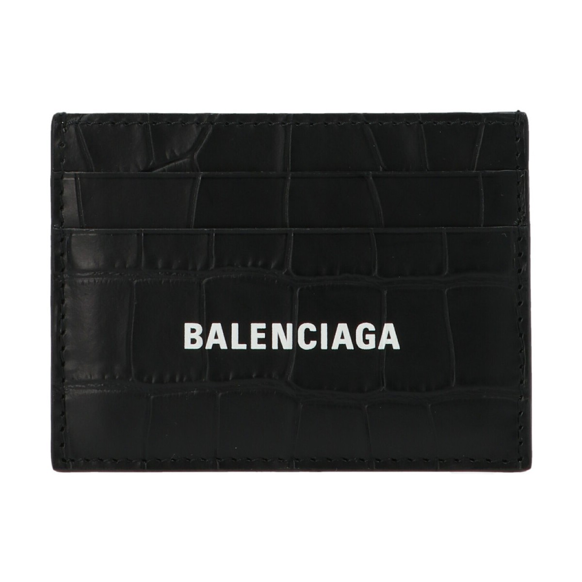 バレンシアガ 財布（メンズ） BALENCIAGA バレンシアガ ホワイト White/Black Croc print leather card holder 財布 メンズ 春夏2024 5943091ROP31000 【関税・送料無料】【ラッピング無料】 ju