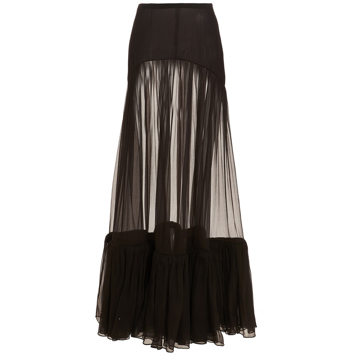 SAINT LAURENT PARIS イヴ サンローラン ブラウン Brown Flounced long skirt スカート レディース 春夏2023 723489Y430U2069 【関税・送料無料】【ラッピング無料】 ju