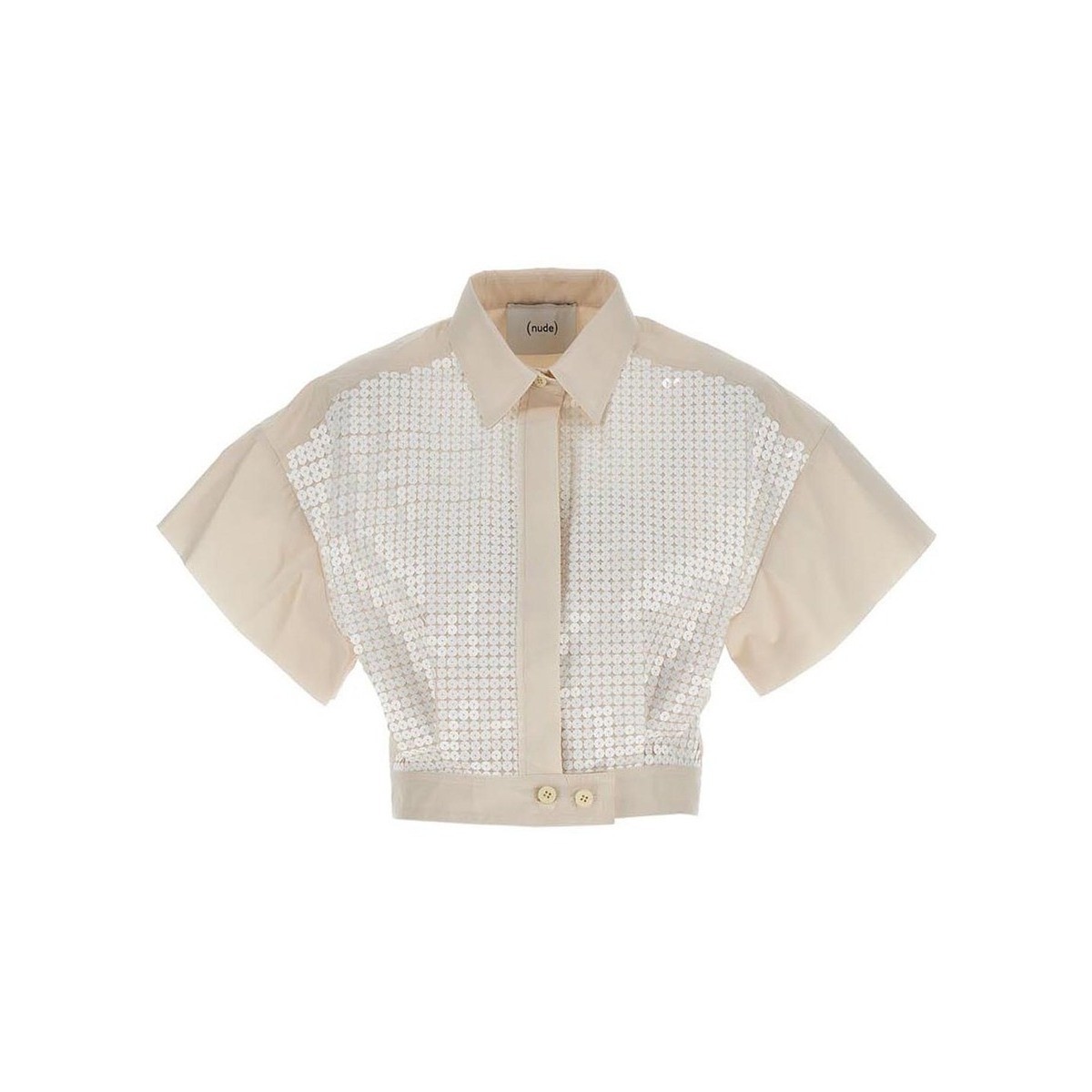 NUDE ̡ ۥ磻 White Sequin cropped shirt  ǥ ղ2023 1103544524 ڴǡ̵ۡڥåԥ̵ ju