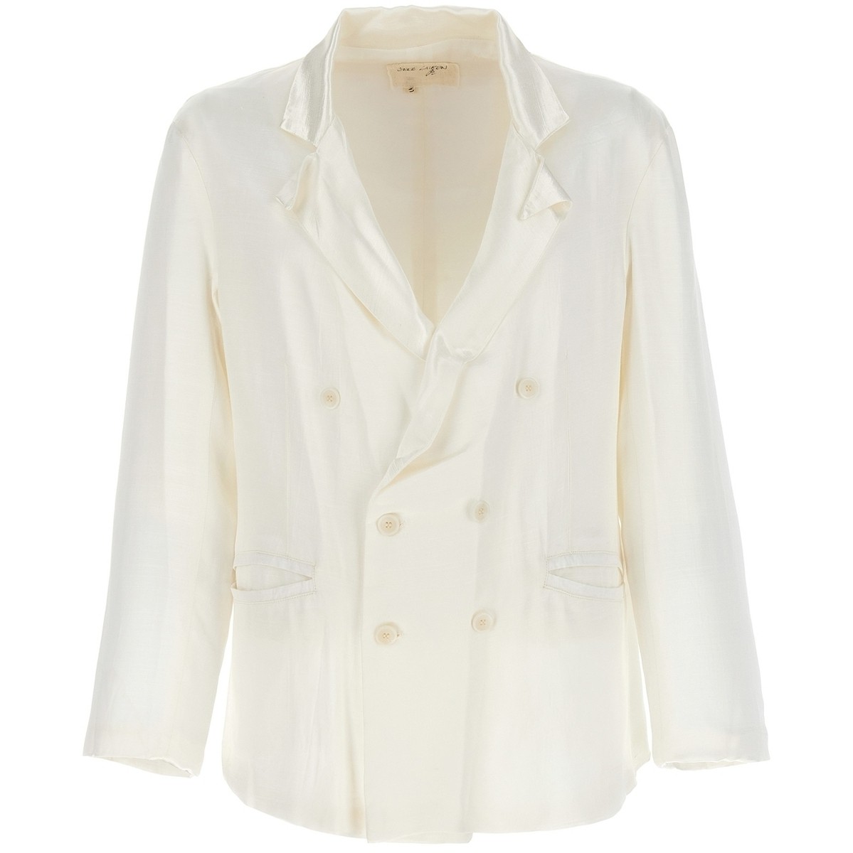 【土日限定クーポン配布中！】 GREG LAUREN グレッグ ローレン ホワイト White Double-breasted blazer ジャケット メンズ 春夏2023 FM005IVOR 【関税・送料無料】【ラッピング無料】 ju