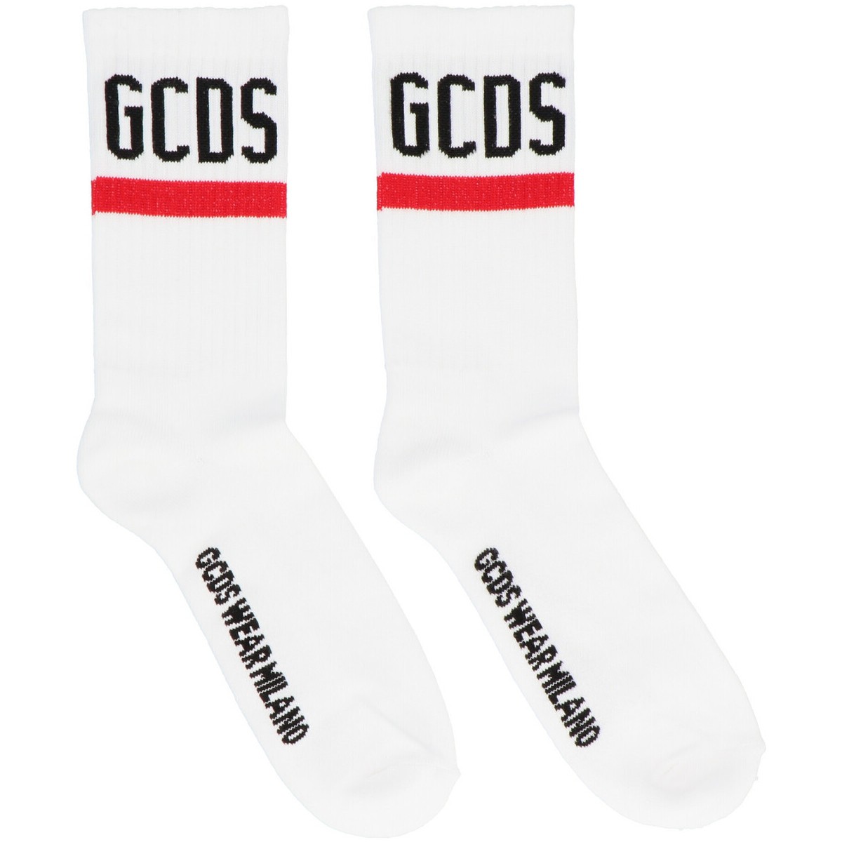 GCDS ジーシーディーエス ホワイト White Logo socks ソックス メンズ 春夏2023 CC94M01002401 【関税・送料無料】【ラッピング無料】 ju