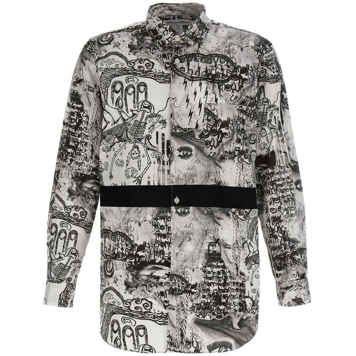 【ブラックフライデー！クーポン配布中】 コム デ ギャルソン COMME DES GARCONS シャツ メンズ ホワイト クリスマス Shirts Comme Des Garcons Shirt x Brett Westfall shirt FKB047S231 White/Black 関税 送料無料 ラッピング無料 2023SS juのサムネイル